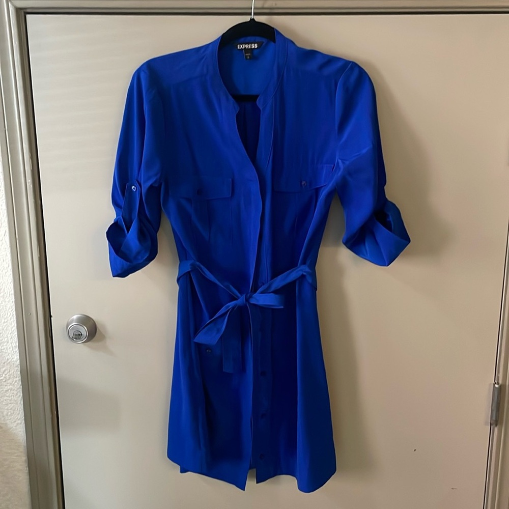 Express Royal Blue Shirt Dress